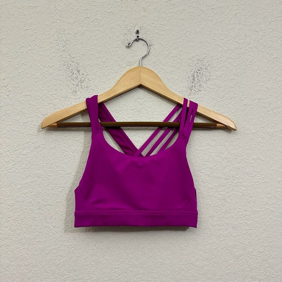 ATHLETA Crossback Sports Bra in Purple Elastic Hem - Picture 3 of 6